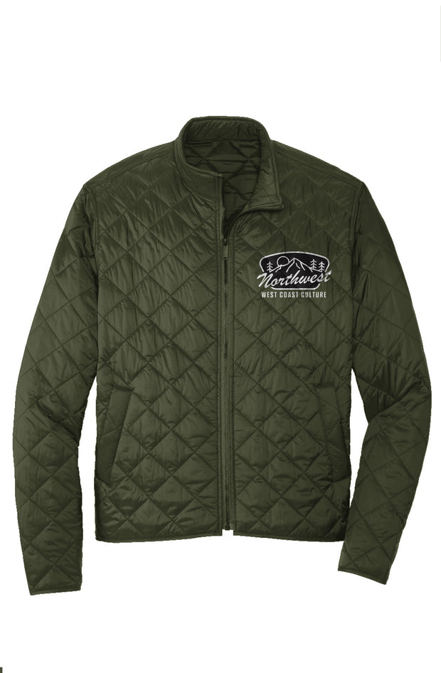 Northwest Green Quilted Full-Zip Jacket