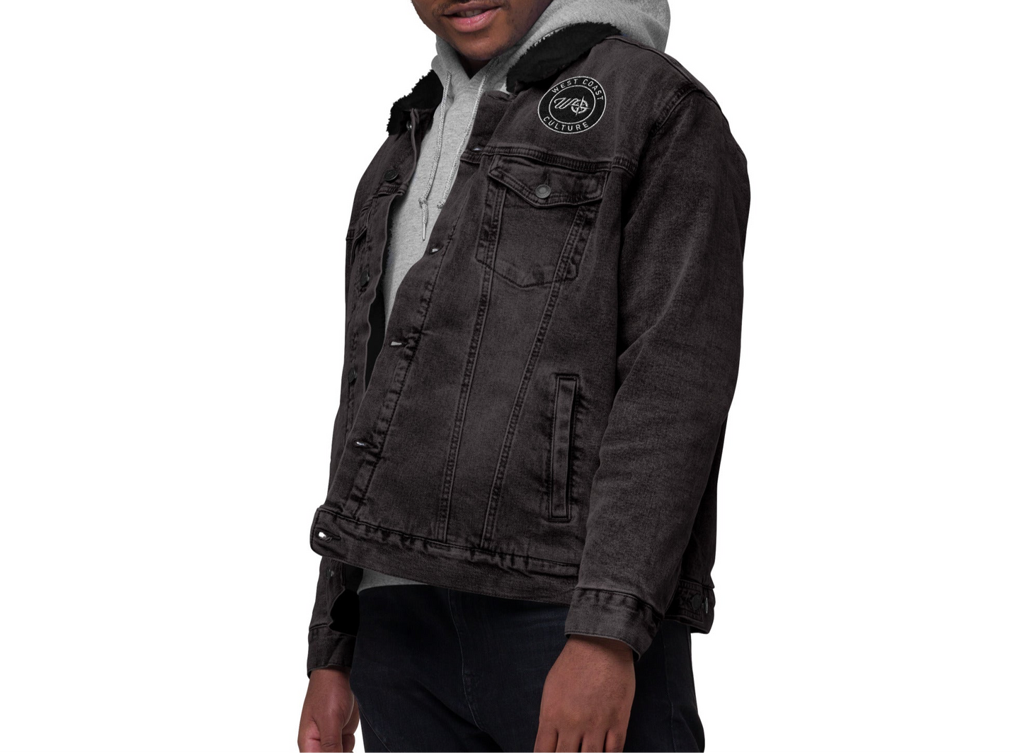 WCC Embroidered Unisex denim sherpa jacket