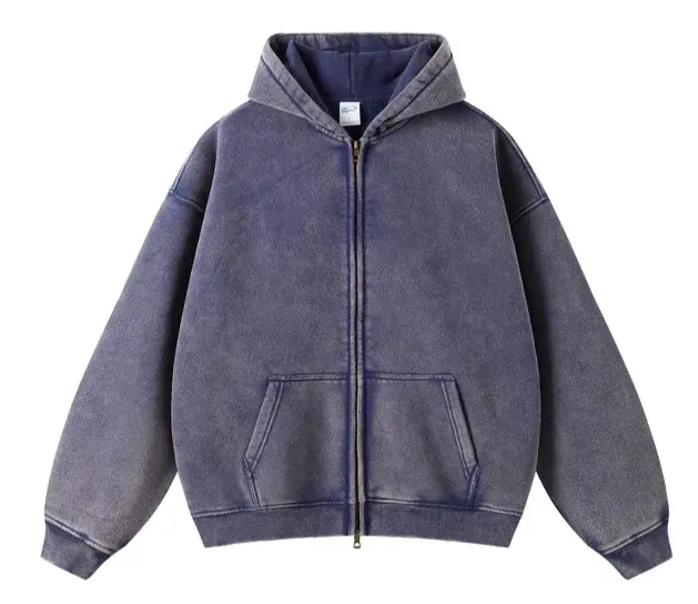 EXCLUSIVE - Washed Fleece Zipper Hoodie