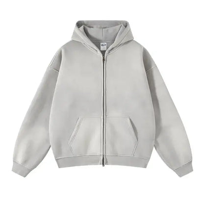 Washed Fleece Zipper Hoodies