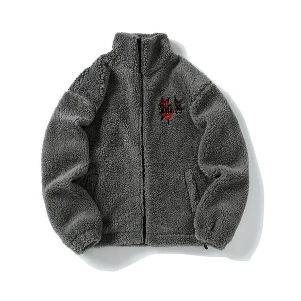Embroidery Zip Up Thermal Jacket