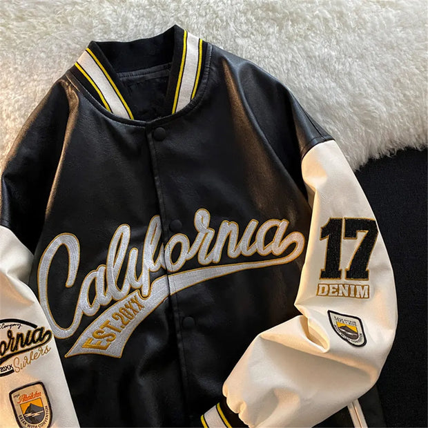 Cali Retro Letter Embroidered Jackets