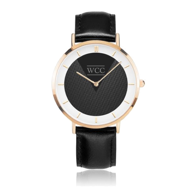WCC Genuine Leather Stainless Steel Watch 38mm