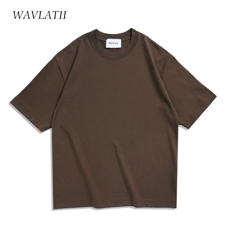 Oversized Summer T Shirts for Women Men Brown Casual Female Korean Streetwear Tees Unisex Basic Solid Young Cool Tops