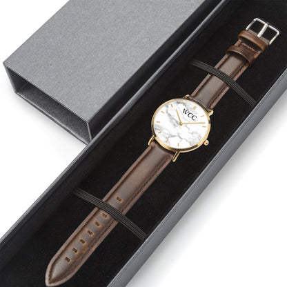 WCC Genuine Leather Stainless Steel Watch 38mm