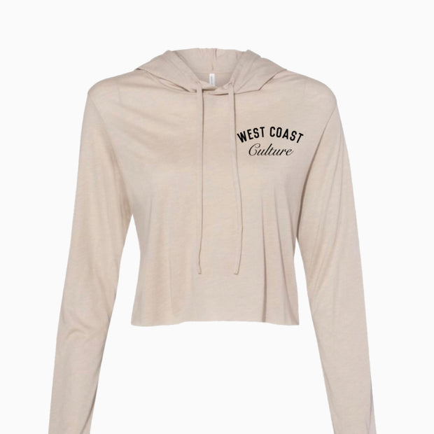 Women’s Cropped Longsleeve Hoodie Embroidered Logo