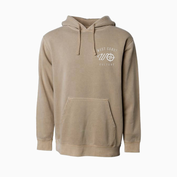 Coffee On The Beach Embroidered Pigment Dyed Hoodie