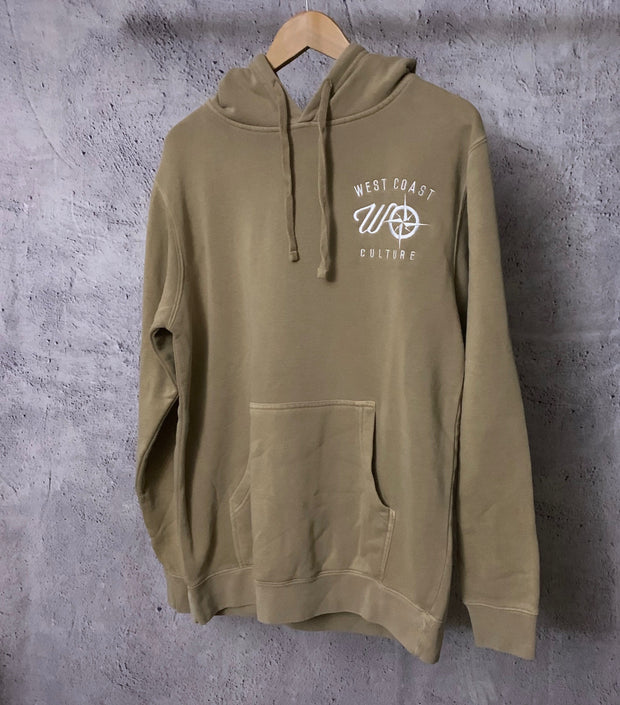 Coffee On The Beach Embroidered Pigment Dyed Hoodie