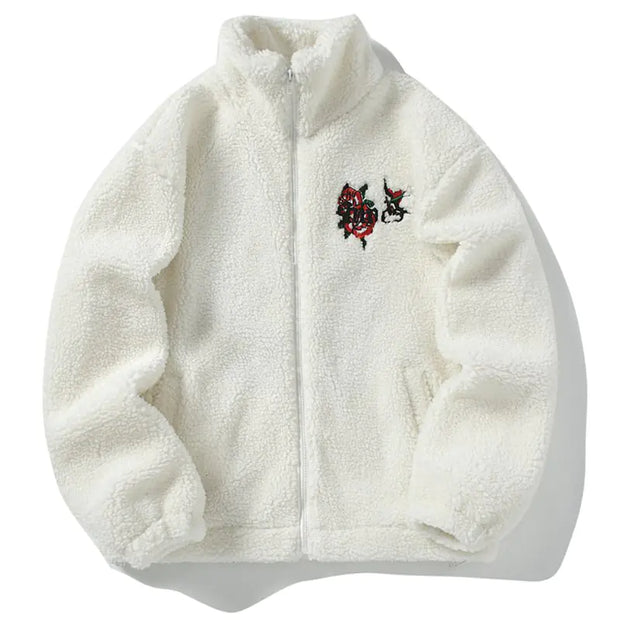 Embroidery Zip Up Thermal Jacket