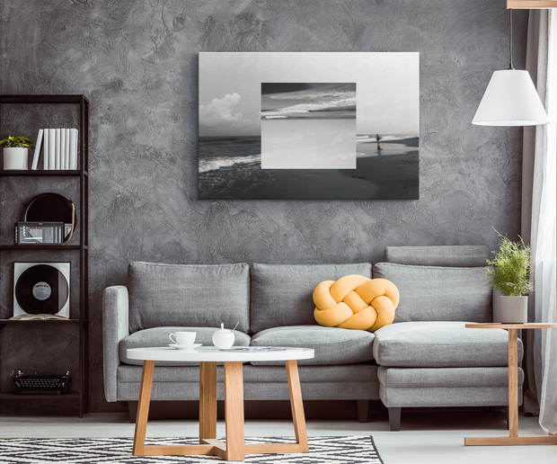 Ocean Greyscale Wrapped Canvas