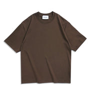 Oversized Summer T Shirts for Women Men Brown Casual Female Korean Streetwear Tees Unisex Basic Solid Young Cool Tops