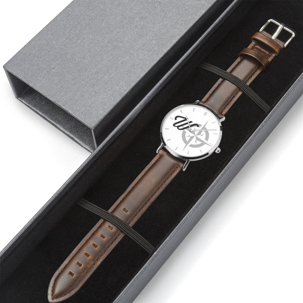 WCC Genuine Leather Stainless Steal Watch 38mm